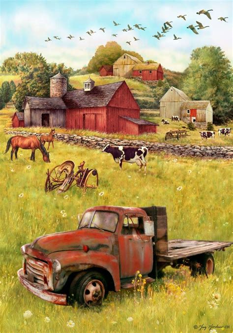 Pin by Karen Alm on Farm and Country | Farm scene painting, Farm paintings, Farm pictures