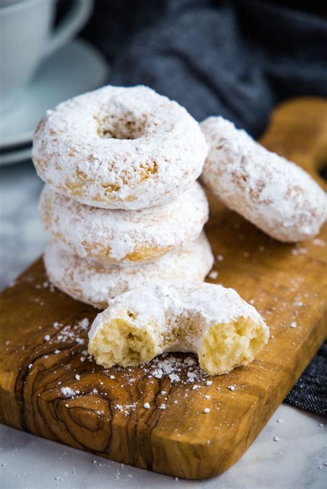 Old Fashioned Powdered Sugar Donuts {Low Fat} - The Busy Baker