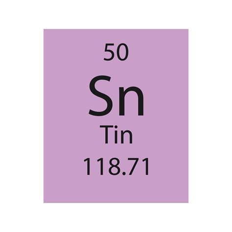 Tin symbol. Chemical element of the periodic table. Vector illustration ...