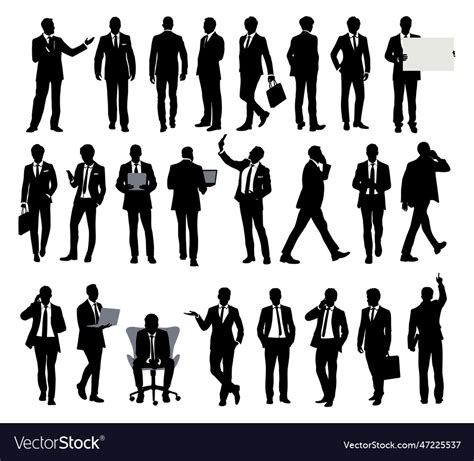 Silhouette of business people icon isolated Vector Image