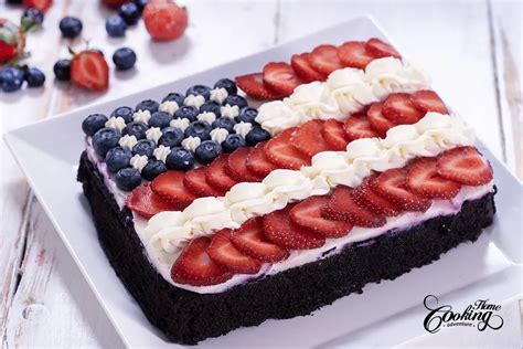 American Flag Cake - Home Cooking Adventure