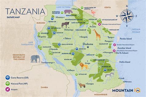 Tanzania Safari Map – With The 9 Best Parks