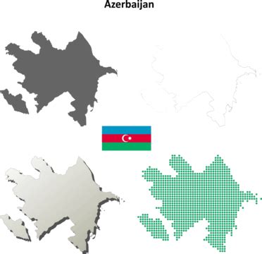 Map Of Azerbaijan Flag Azerbaijan Map Atlas Shape Vector, Azerbaijan ...