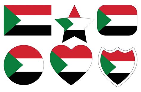 Sudan Flag in design shape set. Flag of Sudan in design shape set ...