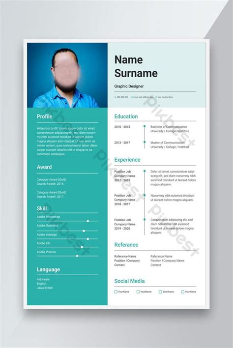 Creative Resume CV template Design. | AI Free Download - Pikbest