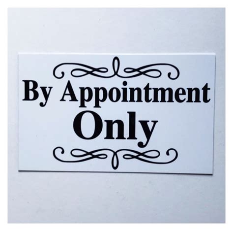 By Appointment Only White Sign | The Renmy Store | Plaque sign, Acrylic sign, Signs