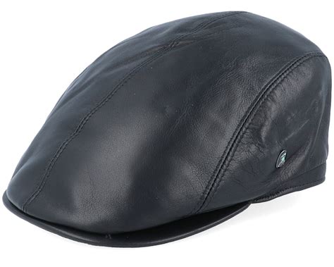 M22 Leather Black Flat Cap - City Sport caps - Hatstoreworld.com