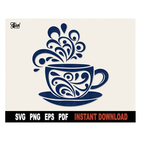 Decorated Coffee Cup Svg, Coffee SVG File For Cricut, Silhou - Inspire Uplift