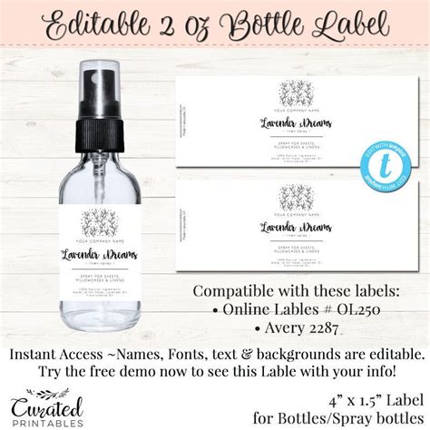 2 Oz Bottle Label Template