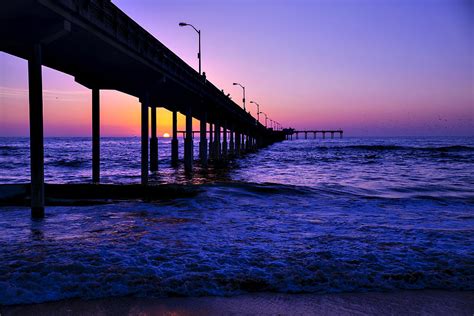 Pier Sunset Ocean Beach Photograph by Garry Gay - Fine Art America