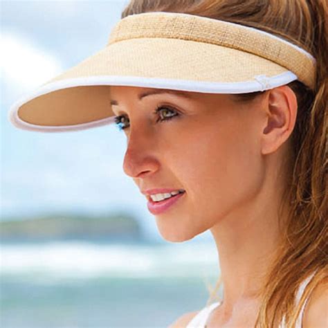 Ladies Sun Visor /Womens Sun Visor / Beach Visor - Raffia - C311PT1S2F7 | Women's visor hats ...