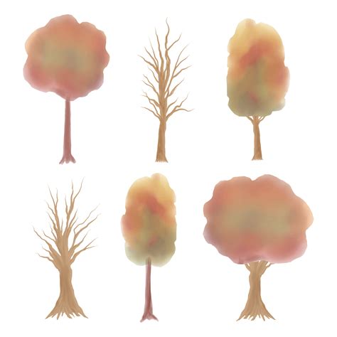 Watercolor autumn tree collection 1410864 Vector Art at Vecteezy