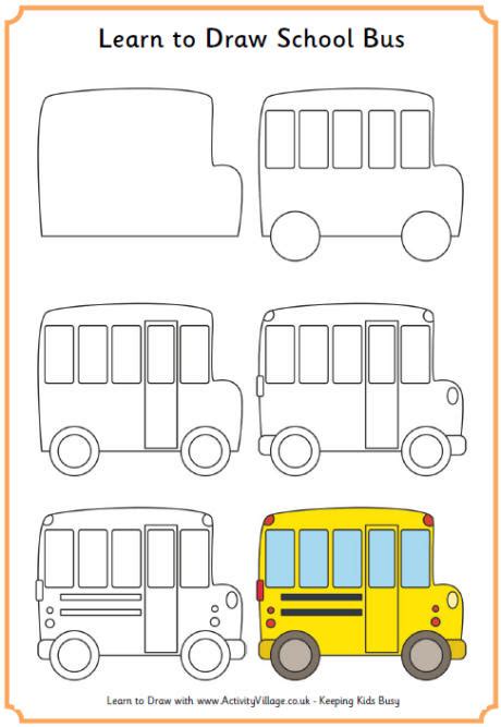 School Bus Step Step Draw