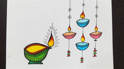 Diwali Drawing Easy || Diwali Special Diya Drawing || How To Draw A Diya || Diwali Drawing For ...