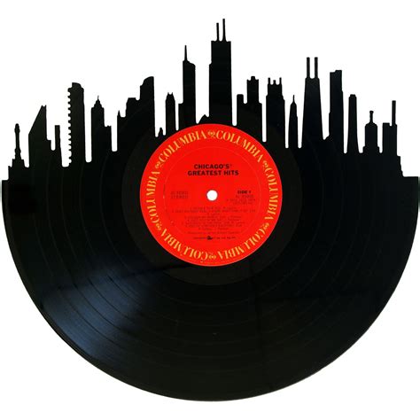 Vinyl Record Skyline Art – Records Redone | Vinyl record art, Record art, Record wall art