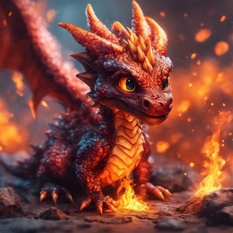 Baby fire dragon - AI Generated Artwork - NightCafe Creator