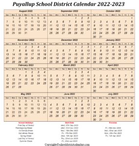 Puyallup School District Calendar 2022-2023 School District Calendars