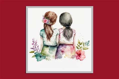 Best Girl Friends Watercolor Painting Graphic by Radha Rani · Creative Fabrica