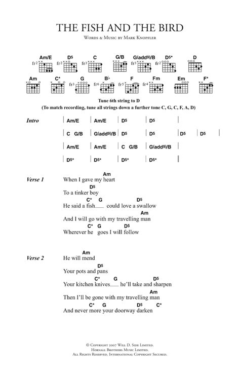 The Fish And The Bird by Mark Knopfler - Guitar Chords/Lyrics - Guitar Instructor