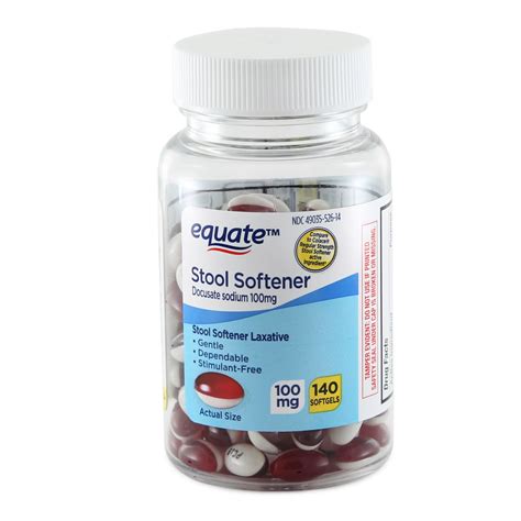 Equate Stool Softener Laxative Softgels for Constipation, 140 Count ...