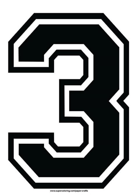 Black Football Shirt Number 3 Template | Free Printable Papercraft ...