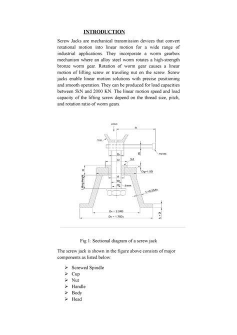 Design OF Screw JACK - INTRODUCTION Screw Jacks are mechanical transmission devices that convert ...