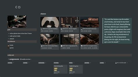 Dark Academia Notion Theme | Aesthetic Notion Templates