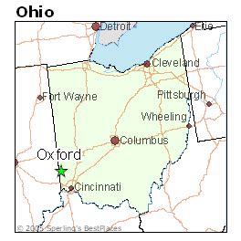 Oxford Ohio On Map - Cherie Benedikta