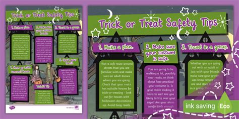 Trick or Treat Safety Tips (Teacher-Made) - Twinkl