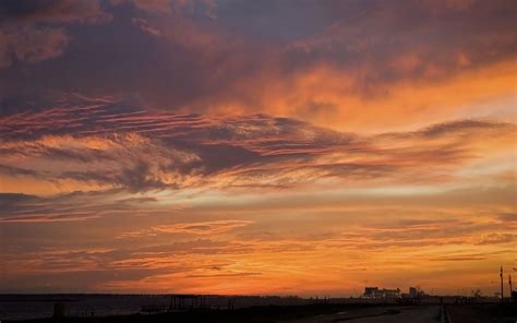 Cloudy sky, landscape, sunset, clouds HD wallpaper | Wallpaper Flare