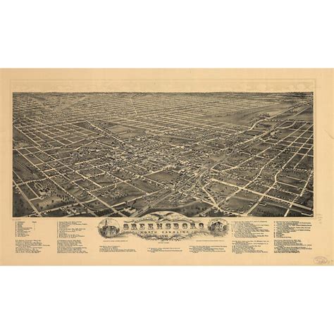 Greensboro Wall Map, 1891 - The Map Shop