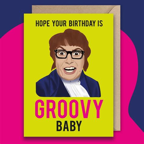 Austin Powers Groovy Birthday Card | Etsy