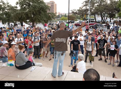 Small crowd at an Occupy Austin demonstration at City Hall. Occupy ...