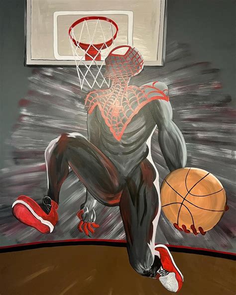 Miles Morales Spiderman Basketball Mural | Miles morales spiderman ...