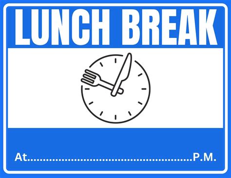 Lunch Break Sign For Office | FREE Download