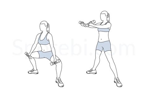 Plie Squat Scoop Up | Illustrated Exercise Guide