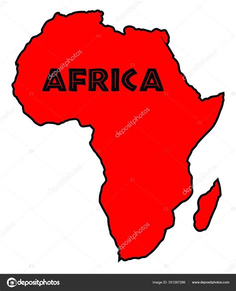 Red Silhouette Outline Map Africa White Background Stock Vector by ©PantherMediaSeller 351267286