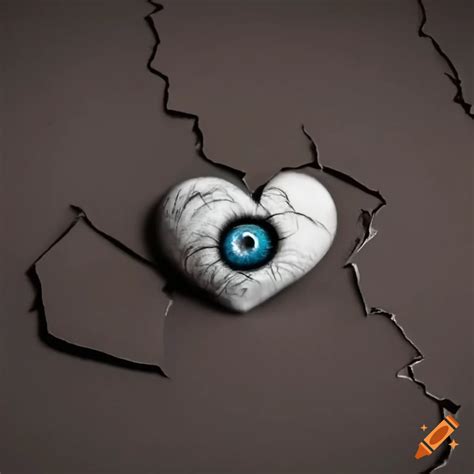 Art of a broken heart with a dead eye on Craiyon