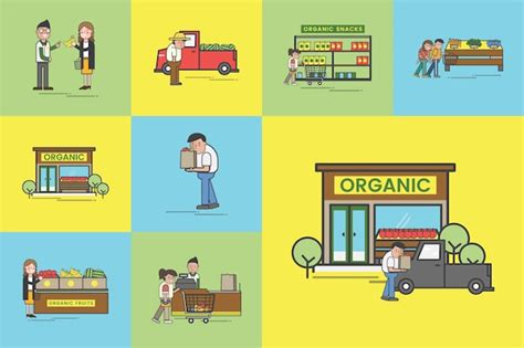 Free Vector | Illustration set of supermarket vector