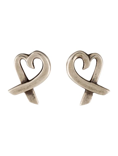 Tiffany & Co. Loving Heart Earrings - Silver-Tone Metal Stud, Earrings - TIF168551 | The RealReal