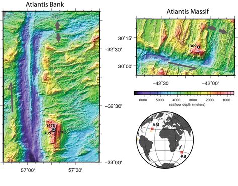 Ridge-transform areas where the AB (left) and AM (right), oceanic core... | Download Scientific ...