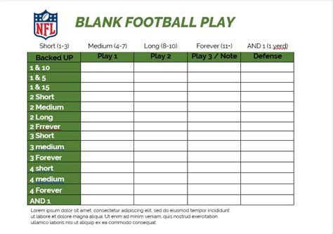 5+ Blank Football Play Sheet Template | room surf.com