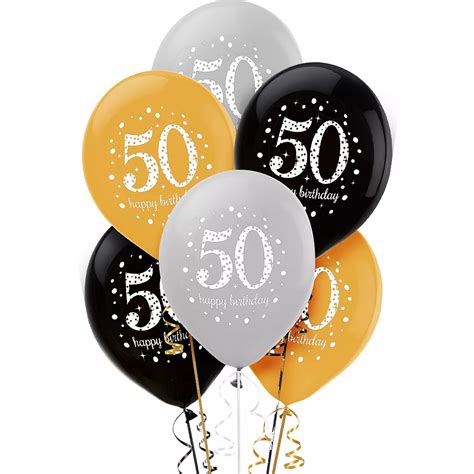 50th Birthday Balloons 6ct - Sparkling Celebration | Party City