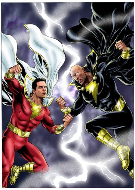 SHAZAM VS. BLACK ADAM, in ALEX GARCIA's DC CHARACTERS Comic Art Gallery Room