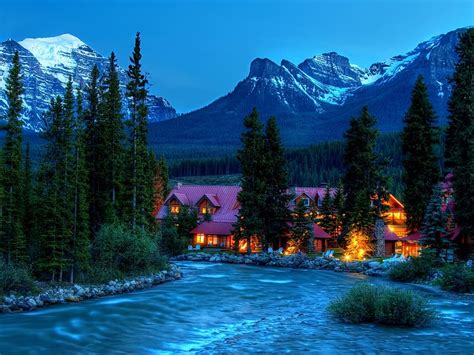 Landscape, Mountain, House, River, HD wallpaper | Peakpx