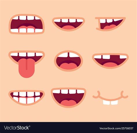 Set funny mouths cartoon style Royalty Free Vector Image , #spon, #mouths, #cartoon, #Set, # ...