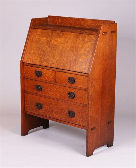 Gustav Stickley 4-Drawer Dropfront Desk | Stickley, Craftsman style furniture, Gustav stickley