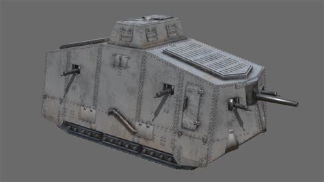 A7V German Tank WW1 - 3D model by Joe-Wall (@Aceofjoey) [dd18604 ...