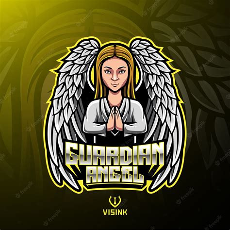 Premium Vector | Guardian angel mascot logo design