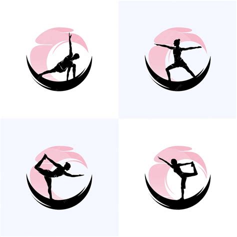 Premium Vector | Set of gymnastics logo design template